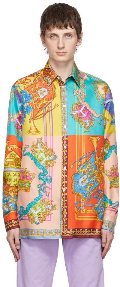 versace royal rebellion silk shirt|VERSACE Royal Rebellion Silk Shirt .